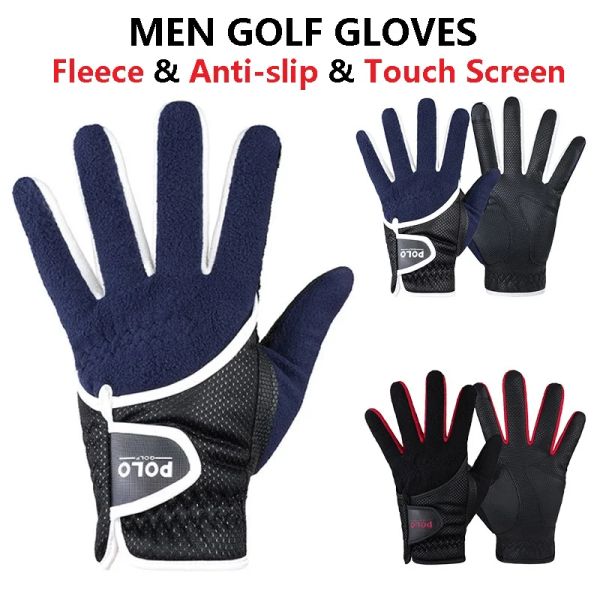 Handschuhe 1 Paar Männer AntiSlip Granulat Golf Handschuhe Männlich Warme Fleece Fäustlinge Winter Touchscreen Golf Handschuhe Volle Hand Sport handcover