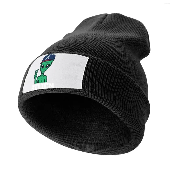 Berretti Atlanta Green Atlien Berretto lavorato a maglia Cappello per papà Visiera termica Fluffy Men Caps Donna