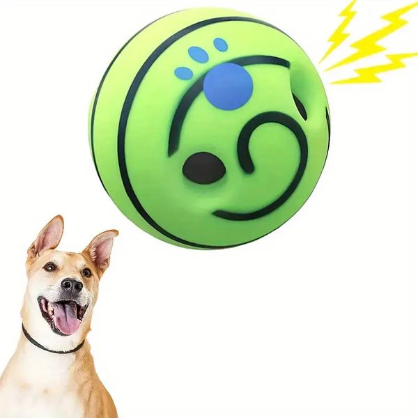Bola interativa de brinquedo para animais de estimação, bola de treinamento de QI para cães com sons divertidos, rolo e agitação para horas de entretenimento