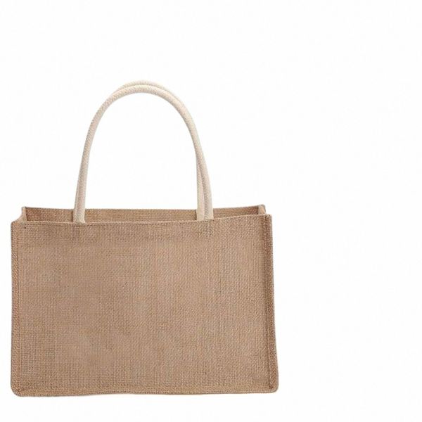 Sackleinen-Tragetaschen leer, Jute-Shop-Handtasche mit Griff für Lebensmittelhandwerk 11IY#