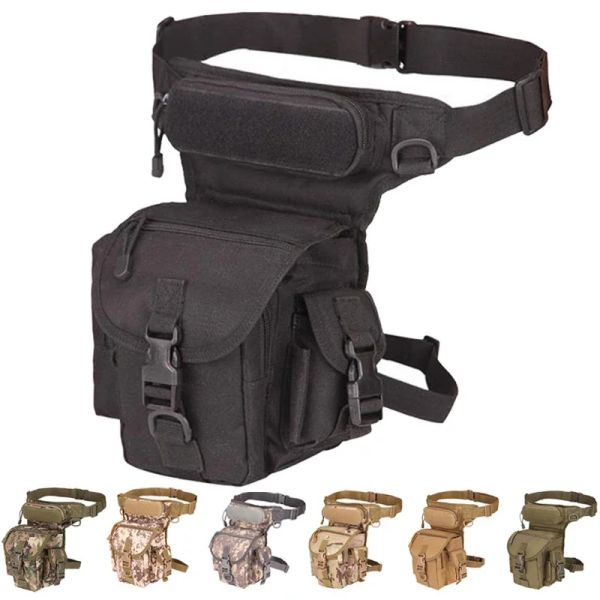 Taschen Herren Military Tactical Tropfen Beinbeutel Taille Pack verstellbares Oberschenkelgürtel Wanderung 800D wasserdicht