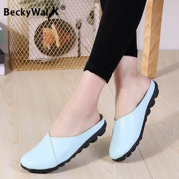 Casual Schuhe Sommer Frau Echtes Leder Frauen Wohnungen Hohl Cut-Outs frauen Müßiggänger Weiblichen Frühling Mokassins Größe 35-44