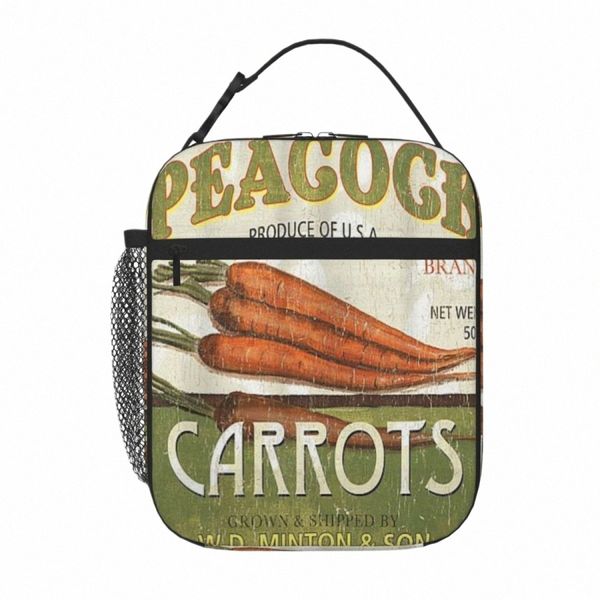 retro Veggie Label 2 Debbie Dewitt Lunch Tote Lunch Boxes Kids Lunch Bag Box per le donne V9Dq #