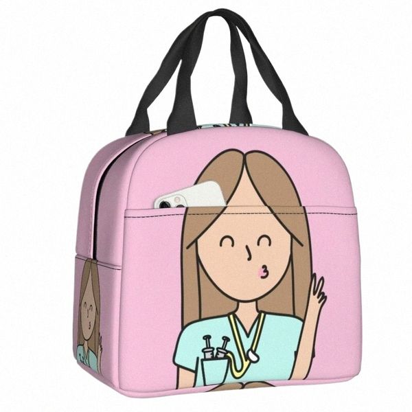 enfermera En A Doctor Nurse Medical Lunch-Tasche, wasserdichter Kühler, thermisch isolierte Bento-Box für Frauen und Kinder, Lebensmittel-Tragetaschen g0Zu #