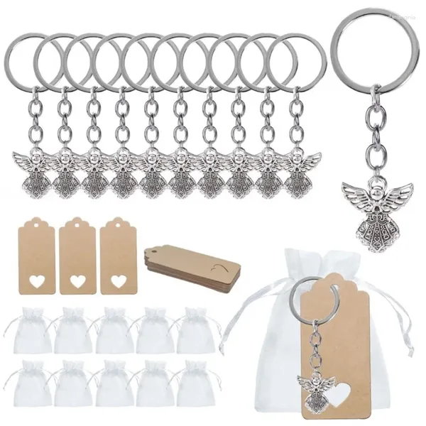 Schlüsselanhänger 30 Stück Engel Schlüsselanhänger Anhänger Geschenkbox Taufe Geschenk Schlüsselanhänger mit Dankeschön-Kraftbeutel für Kinder