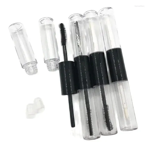 Vorratsflaschen 8 ml leerer Behälter flüssiger Wimpern-Eyeliner-Lipgloss-Flasche doppelköpfiger klarer schwarzer Schlauch nachfüllbar große Kapazität Kosmetik