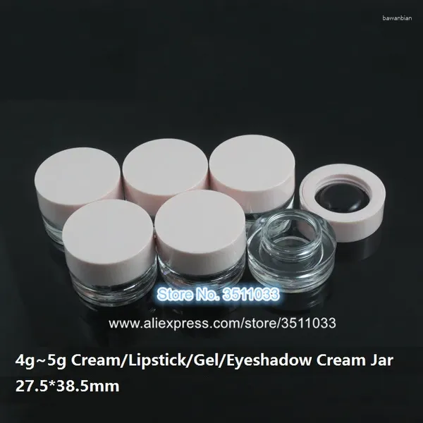 Garrafas de armazenamento 4g tampa rosa vazio cosméticos sombra creme frasco pequeno gel recarregável recipiente claro batom garrafa