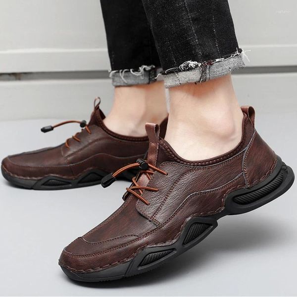 Casual Schuhe Männer Wasserdichte Leder Turnschuhe Frühling Herbst Retro Plattform Keile Große Größe Trainer Chaussures Pour Homme