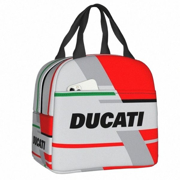 Racing Ducatis Motorrad isolierte Lunch-Einkaufstasche für Frauen, warme Kühler, Thermo-Lunch-Tasche für Kinder, Picknick, Lebensmittelbehälter, Tragetasche