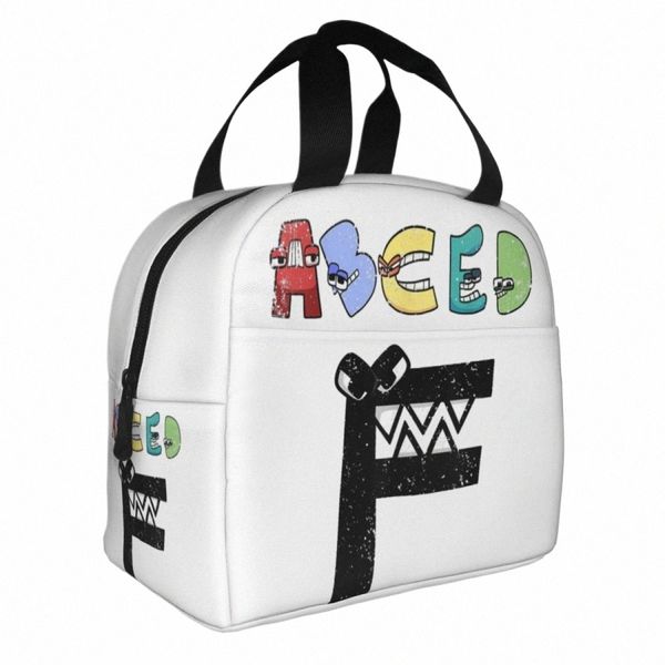 Alfabeto Lore F Abc Letra Isolada Lunch Bag Grande Natal Aniversário Gamer Thermal Bag Tote Lunch Box Outdoor Bento Bolsa 38fC #