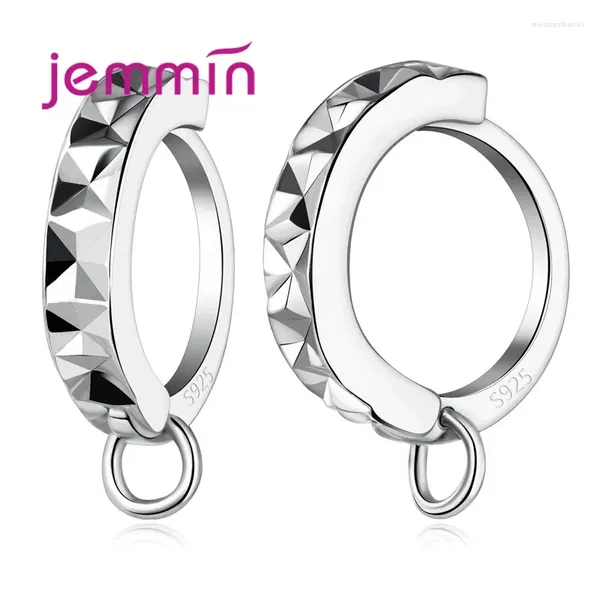 Orecchini a cerchio Cerchi circolari in argento sterling 925 per componenti di gioielli fai da te fatti a mano Accessori 5 paia/lotto