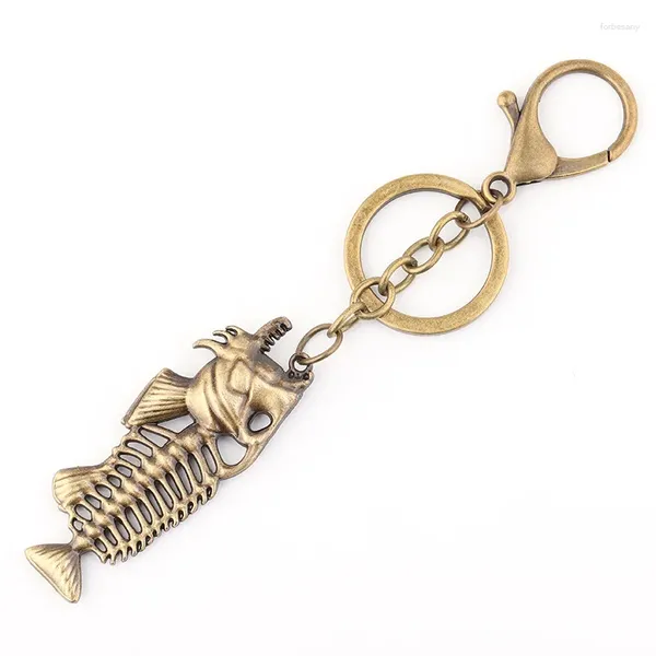 Schlüsselanhänger Schlüsselanhänger Skelett Metall Fischgräte für Männer und Jungen Schädel kreativer Schlüsselhalter
