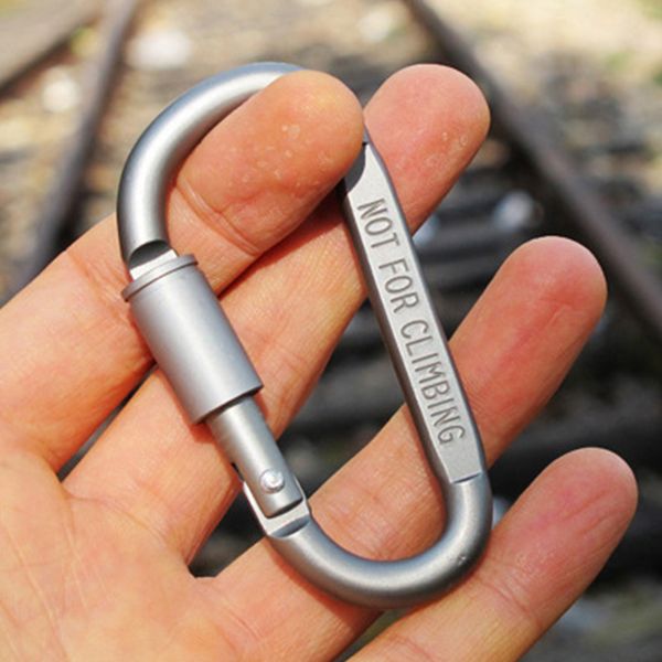 2pcs ligador de liga de liga D-ring alpinismo Caving de escalada de carabineiro de segurança Viagem de alumínio ao ar livre