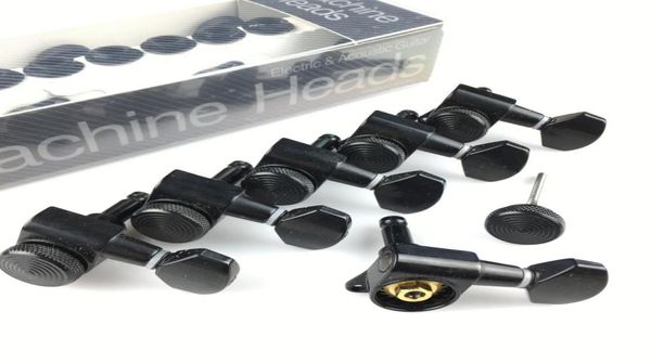 Afinadores de travamento de guitarra preta, afinadores de cabeças de máquina de guitarra elétrica jn07sp, afinação de bloqueio pegs5602691