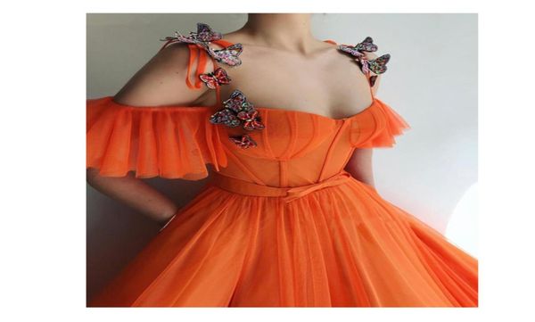 Fora do ombro vestidos de baile vestido de princesa tule com borboleta sem costas longo vestido de noite festa robe de soiree8942075
