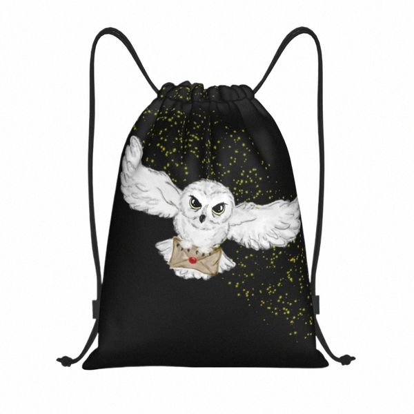 Gufo Volo Tote Bag Zaino con coulisse Borsa da palestra sportiva per donna Uomo Halen Witch Magic Training Sackpack