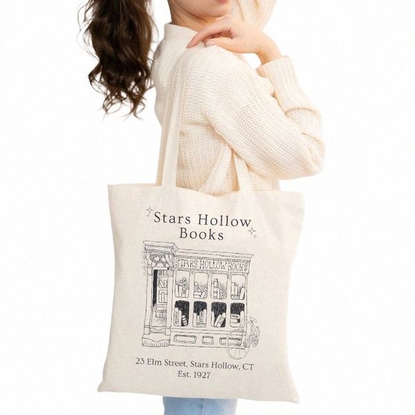 Stars Hollow Books Tote Bag T Womens Designer Tote Bags Reutilizável Shop Bag para compras Bolsas de ombro para Lady Shopper b8Lj #