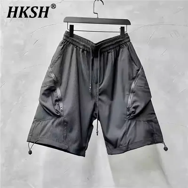Мужские шорты HKSH, весна-лето, панк, High Street, ниша на молнии, шикарные карманы, прямые капри, модные темные, тактические HK0779