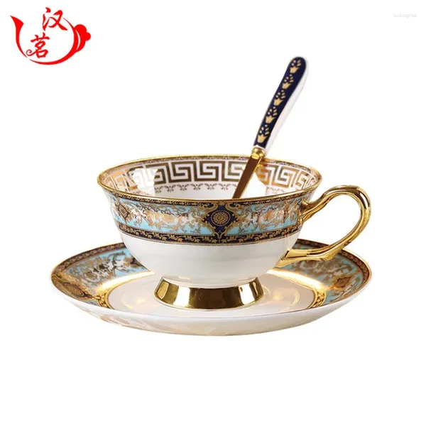 Tassen Untertassen Europäischen Stil Gold Knochen Porzellan Kaffeetasse Tee-Sets Set Royal Classic China Hohe HH50BD