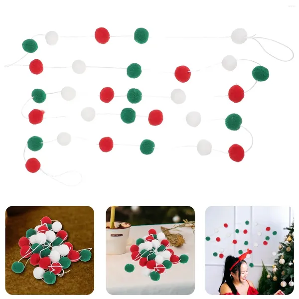 Decoração de festa bola de lã corda diy material pingentes decorações de natal vermelho verde branco feltro torre de pinho pequena decoração adereços