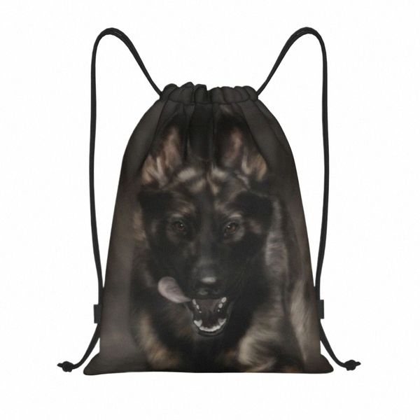 Cane da pastore tedesco Running Drawstring Zaino Donna Uomo Palestra Sport Sackpack Portatile Cute Puppy Pet Training Bag Sacco S6q3 #