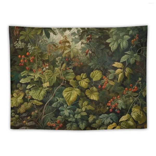 Tapeçarias vintage plantas decorativas natureza pintura ilustração tapeçaria cama decoração de parede pendurado