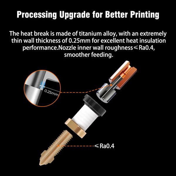 Para Creality K1 / K1 MAX HOTEND Kit de aquecimento de cerâmica Bocal de aquecimento de 300 ° C Alta velocidade para Creality ender 3 V3 ke hotend