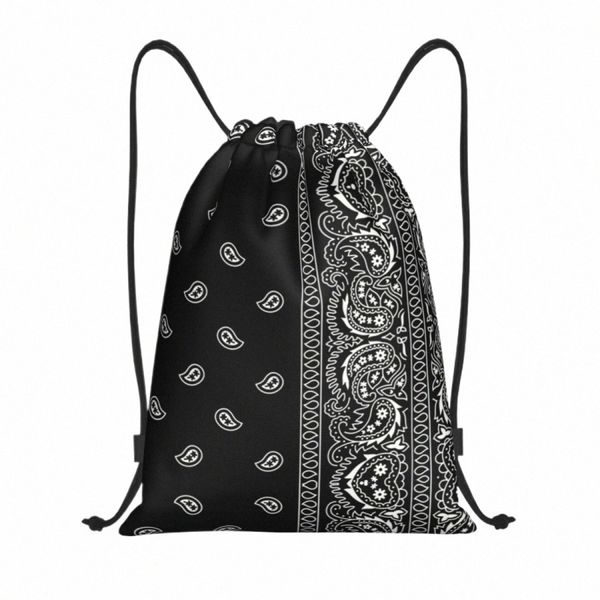 Personalizado legal paisley bandana estilo drawstring sacos mulheres homens leve esportes ginásio mochila de armazenamento f9ii #