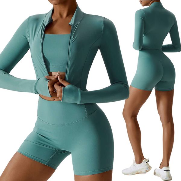 Brand Designer Brand Women's Piece Yoga 3 Shorts Gym Accensione Abbigliamento Donne Crop Top Top Shor Short Giacca Sports Bra Active abbiglia