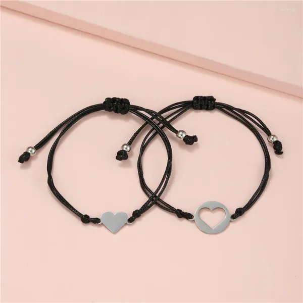 Charm Armbänder 2 teile/los Paar Armband Herz Schmetterling Stern Weben Leder Seil Für Männer Frauen Schmuck Metapher Geschenk