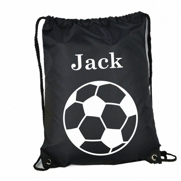Persalizado Kids 'Football' Bag School P.E Kit Bag Nome personalizado Childrens Waterproof Drawstring Bag Sports Supplies G5L3 #