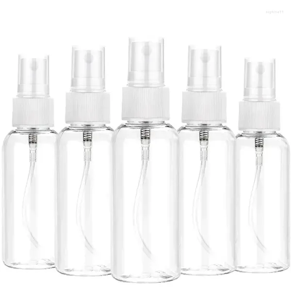 Garrafas de armazenamento transparentes, spray de plástico para animais de estimação, perfume para viagem, toner líquido, recipiente recarregável vazio, 10/30/50/60/100ml