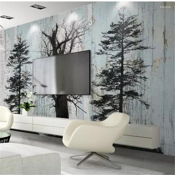 Wallpapers wellyu papéis de parede decoração de casa personalizado papel de parede papier peint mural 3d nostálgico retro fantasia floresta tv fundo