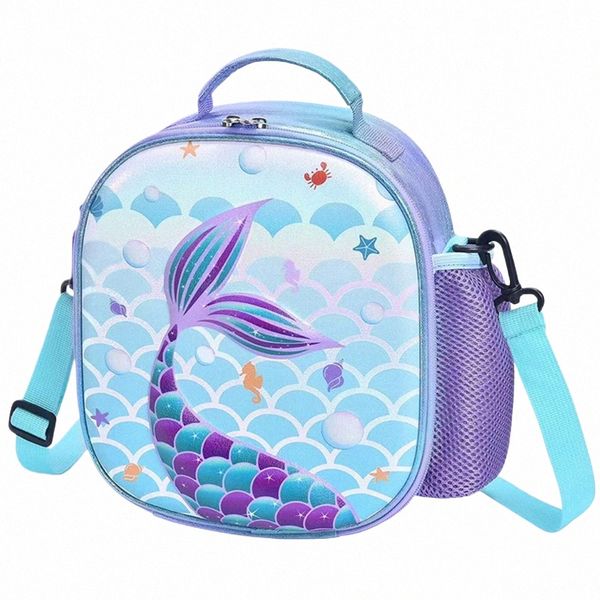 Sereia Bento Bag Kids Lunch Bags Light Blue Tote Box Estudantes Criança Portátil Térmico Reutilizável Portátil Almoço Cooler Bag D0KN #