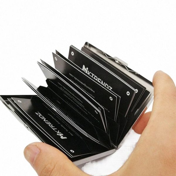 fi alumínio anti magnético titular do cartão mulheres homens metal cartão de crédito titular do cartão organizador bolsa carteira 31bU #