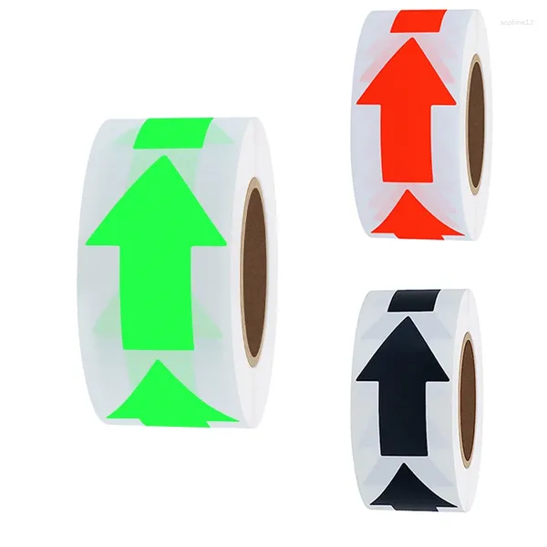 Geschenkpapier, 500 Stück, Pfeilschilder, Etiketten, 2 x 3,2 cm, Drehrichtungsanzeiger, Aufkleber, fluoreszierende, auffällige Bodenmarkierung, Richtungsmarkierung