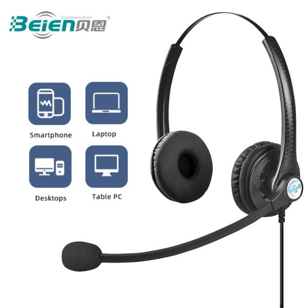 Kulaklık A26 Kablolu Kulaklık, Denetleyici ile Gürültü Engelli Kulaklık, PC/Cep Telefonu/Telefon/Çağrı Merkezi, Operatör Kulaklığı
