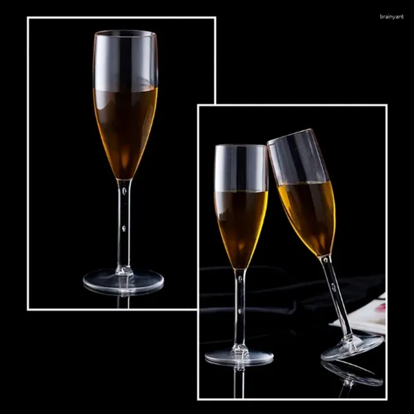 Bicchieri usa e getta cannucce 1 pezzo di plastica champagne infrangibile tazze trasparenti cocktail per feste regalo perfetto per l'amante