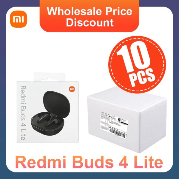 Cuffie 10pcs Xiaomi Bluetooth Aurberi Redmi Buds 4 Lite Wholesale Earbuds Aurboncini di moda leggero Cuffie musicali