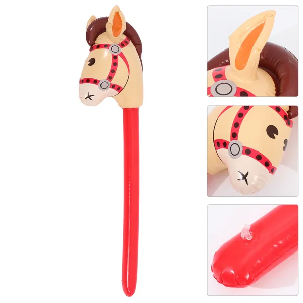 Decorazione per feste 3 pezzi Giocattoli con bastoncini lunghi per animali per ragazze Cavallo Decorazioni per bambini Tema gonfiabile in PVC Compleanno per bambini