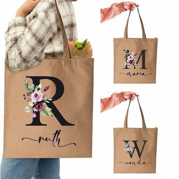 Nome personalizado mulheres lona loja saco bonito fi bolsa de ombro estilo japão sacolas armazenamento saco reutilizável professor vida presente l0wi #