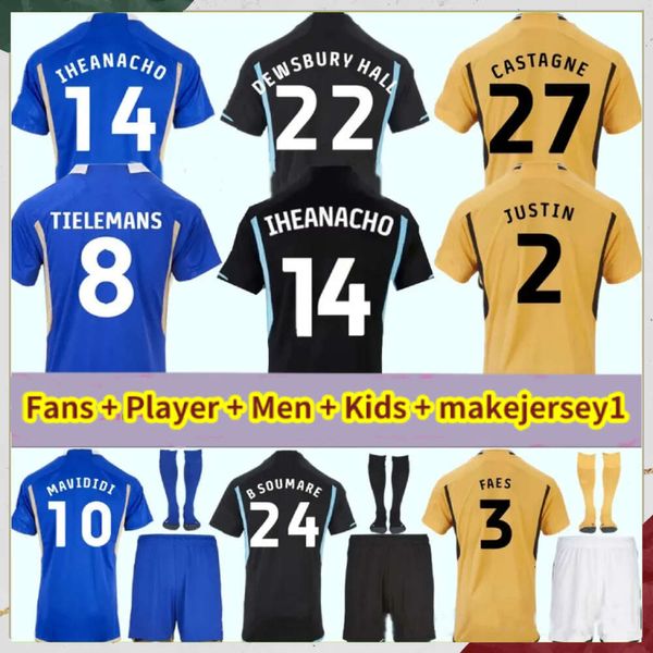 23/24 Leicester Home Away Fußballtrikots 2003 Retro BARNES Tielemans MADDISON VARDY IHEANACHO AYOZE NDIDI DAKA LOOKMAN City Home Vardy Fußballuniformen Herren