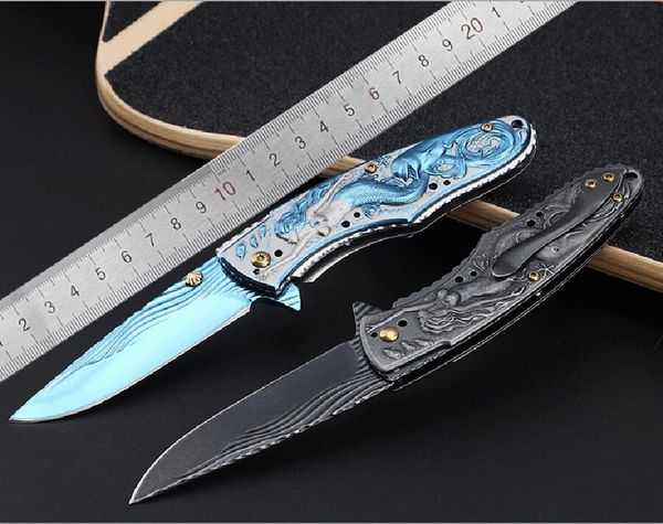 1 Pz Nuovo A6715 Coltello pieghevole Flipper assistito di alta qualità 8Cr13Mov Drop Point Lama Manico in acciaio inossidabile Campeggio esterno Escursionismo Pesca Coltelli tascabili EDC