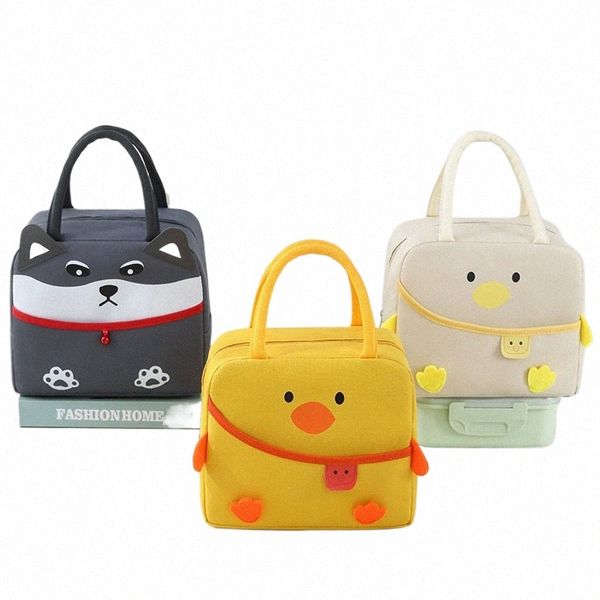 nuovo Carto Lunch Bag Donna Kawaii Anatra Borse termiche spesse per alimenti Borse per alimenti per bambini Borse per alimenti isolate di grande capacità 182M #