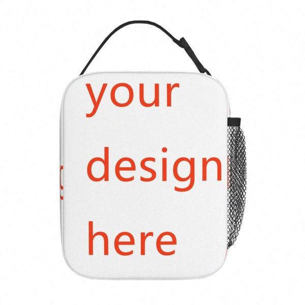 personalizado seu próprio design isolado almoço saco portátil DIY foto ou logotipo refeição Ctainer Cooler Bag Tote Lunch Box K8Tp #