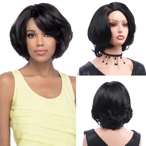 Parrucche Parrucche sintetiche ondulate per le donne Onda d'acqua corta Colore naturale Bob Pixie Parte Uso per parrucca Cosplay Donna Halloween Spedizione gratuita