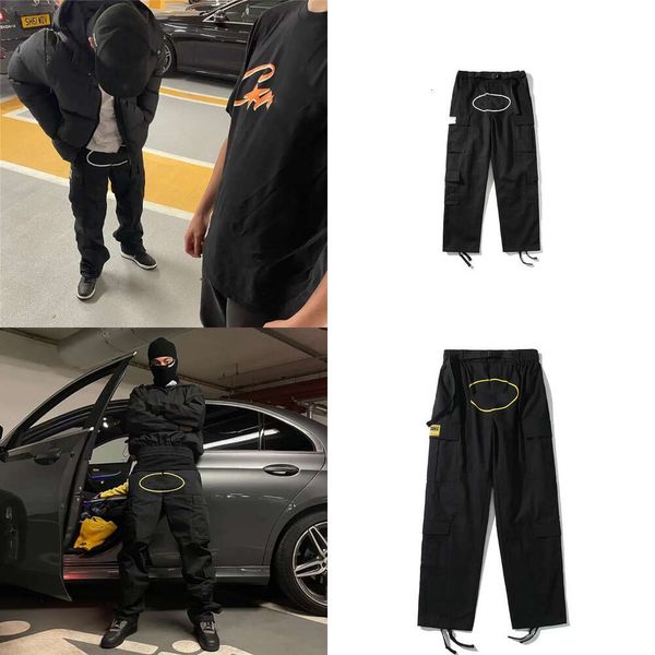 Designer-Jogginghose für Herren, Straße, Hip-Hop, lässig, mit mehreren Taschen, übergroße Overalls mit geradem Bein, 2024