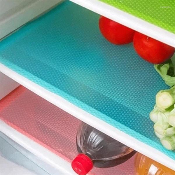 Masa Paspasları 4 PCS 45x29cm Kolay Antibakteriyel Buzdolabı Padının Temizlenmesi Kılavuzsuz Su Geçirmez Slip Slip Malzeme Dekorasyonu