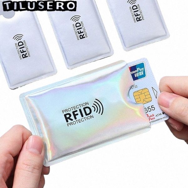 Anti Rfid Wallet Blocking Reader Bloqueio Titular do cartão bancário Id Bank Card Case Protecti Metal Titular do cartão de crédito Alumínio e7lF #