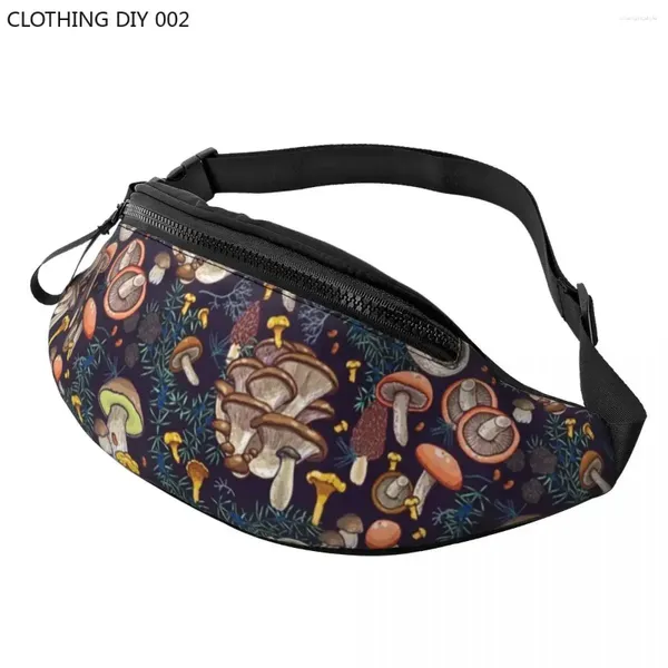 Marsupi Dark Dream Forest Mushroom Marsupio Uomo Donna Borsa a tracolla casual per campeggio in bicicletta Custodia per soldi per telefono